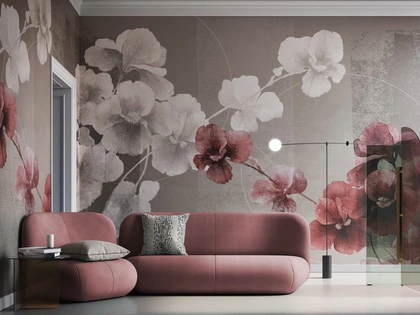 Carta da parati floreale di design Natsume di Instabilelab