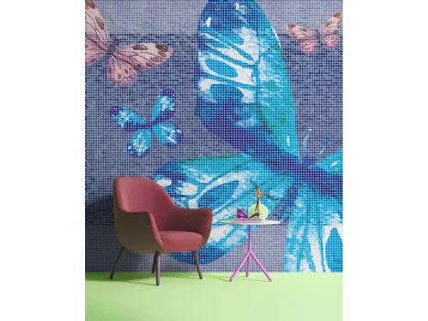 Carta da parati Poetic Bytterfly con farfalle colorate di Instabilelab