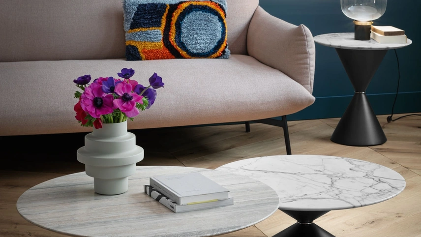 Tavolino Clessidra con top in marmo di Midj