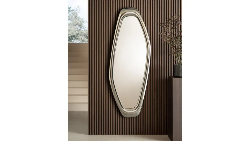 Specchio Soul con cornice in cristallo di Riflessi