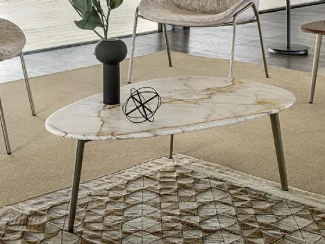 Tavolino con top in marmo Coffee di Riflessi