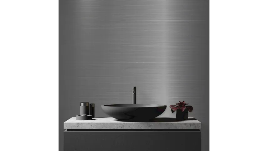 Pannello Decorativo WPAS monocromatico con effetto alluminio spazzolato di Pintdecor Wallpanel