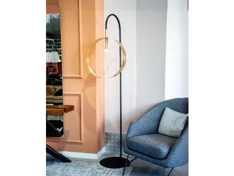 Lampada Led Loop PT in metallo verniciato grafite di Riflessi