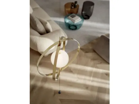 Lampada da terra Papillon Cielo-Terra in acciaio e vetro di Bontempi