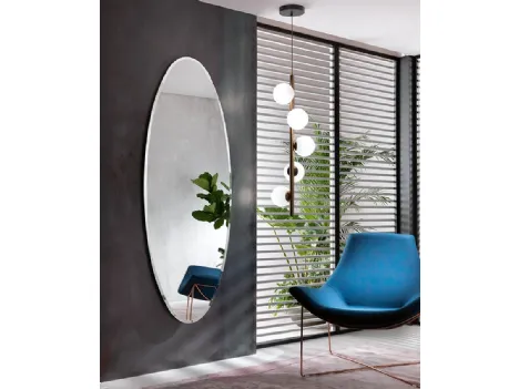 Lampada a sospensione Twist SV5 in metallo con bulbi in vetro bianco satinato di Riflessi