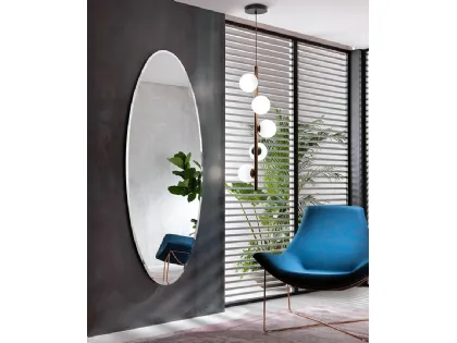 Lampada a sospensione Twist SV5 in metallo con bulbi in vetro bianco satinato di Riflessi