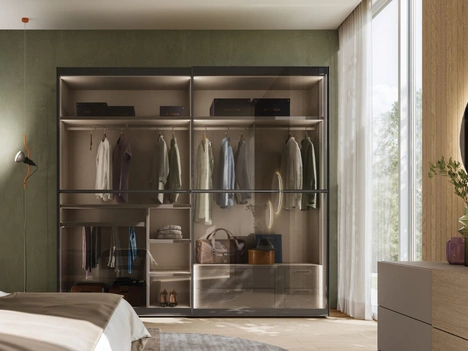 Armadio con anta scorrevole in vetro Dama 41 di Orme
