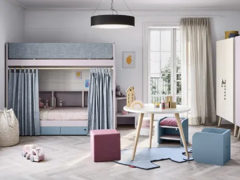 Cameretta con letti a castello Kids space 14 in melaminico di Nidi