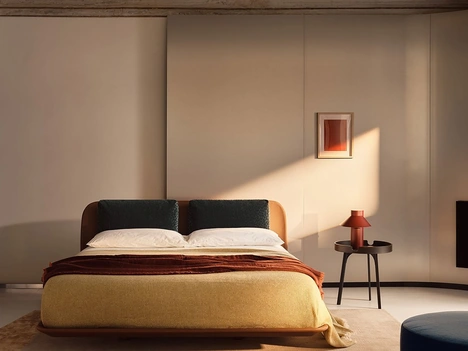 Letto in pelle Tata di Bolzan Letti