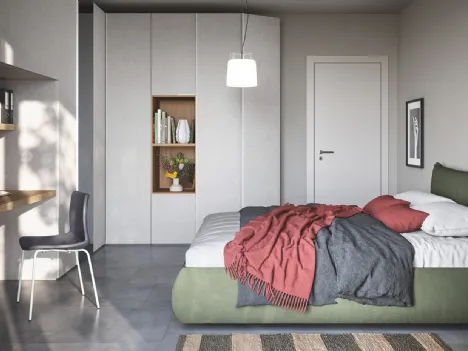 Letto in tessuto imbottito con box contenitore Thika di Cinquanta3