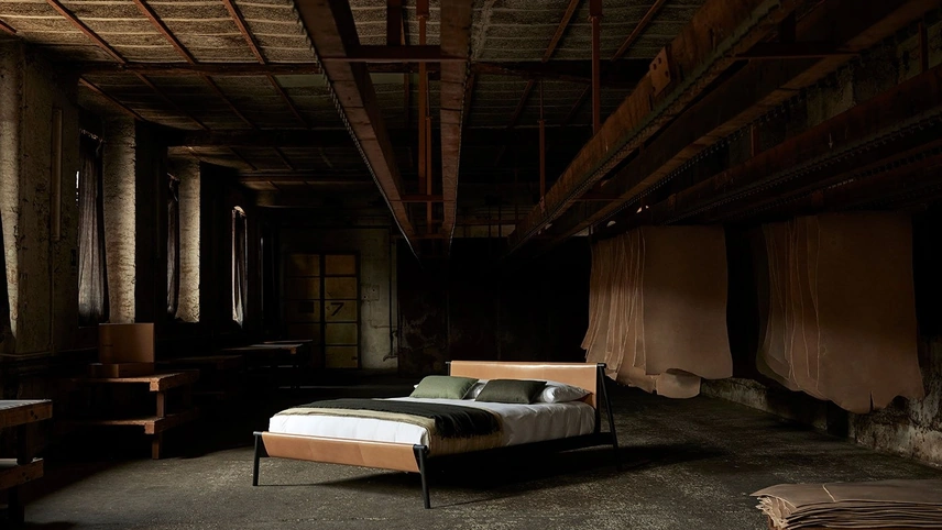 Letto matrimoniale Jack-e Cuoio di Bolzan Letti