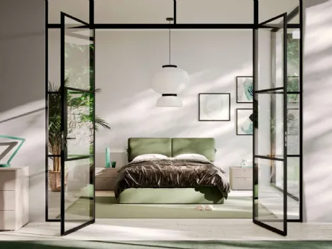 Letto imbottito in tessuto Lenox di Orme