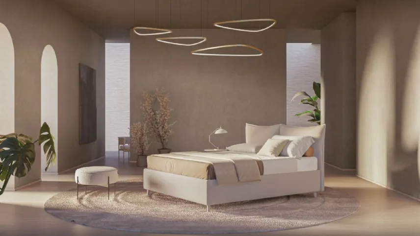 Letto moderno in tessuto con testiera Patricia di Ergogreen