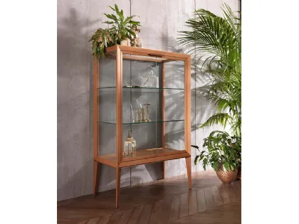 Madia Medea Alta Vetrina in legno di rovere tinto miele di Riflessi