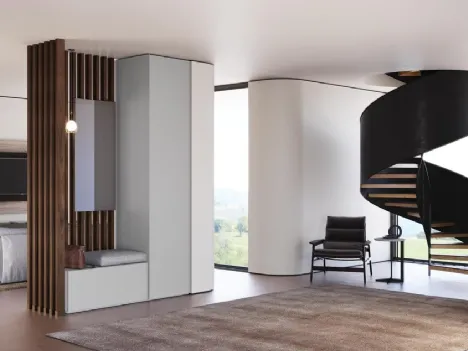 Mobile ingresso Type 01 in laccato opaco e legno di Rovere di Astor Mobili