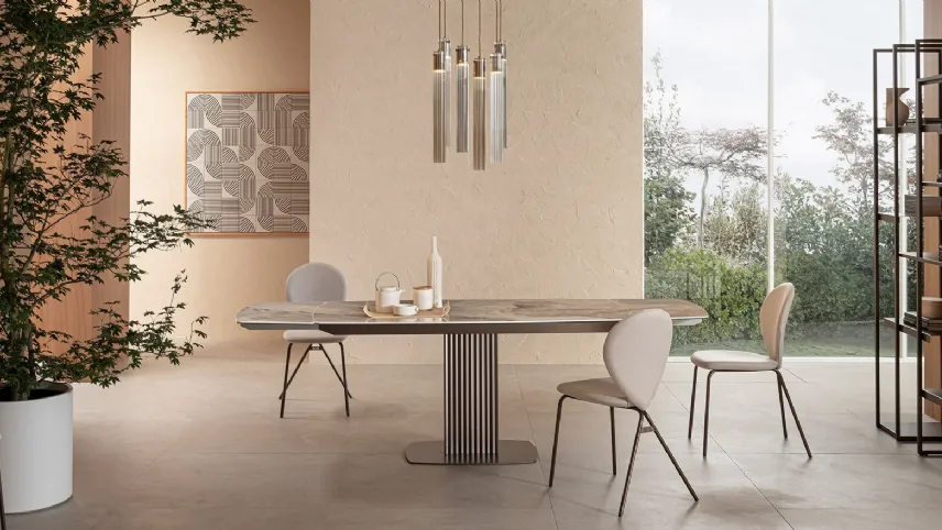 Tavolo allungabile di design Onda di Riflessi