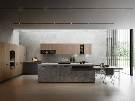 Cucina Design con isola Rho composizione 03 di Armony