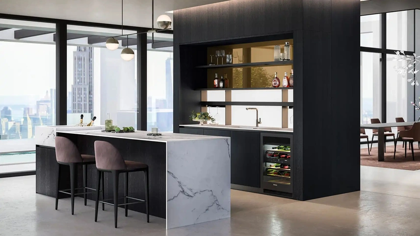 Cucina Design con isola Diamond + Yota Portrait 24 di Armony