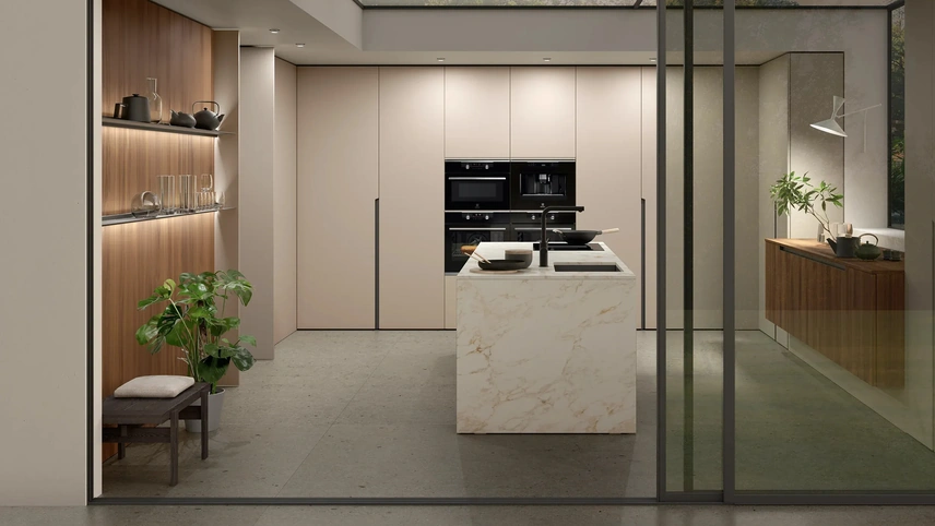 Cucina Design HC-08 Design 01 in laccato e legno di Astra