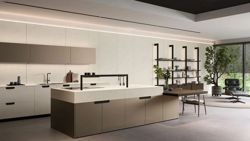 Cucina Design con isola Kappa + Rho Portrait 05 di Armony