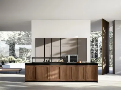 Cucina Design in legno massello e laccato con isola Ligna 01 di Armony