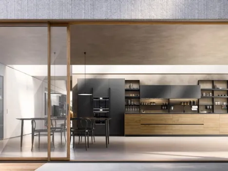 Cucina Design lineare in melaminico e laccato Rho 05 01 di Armony