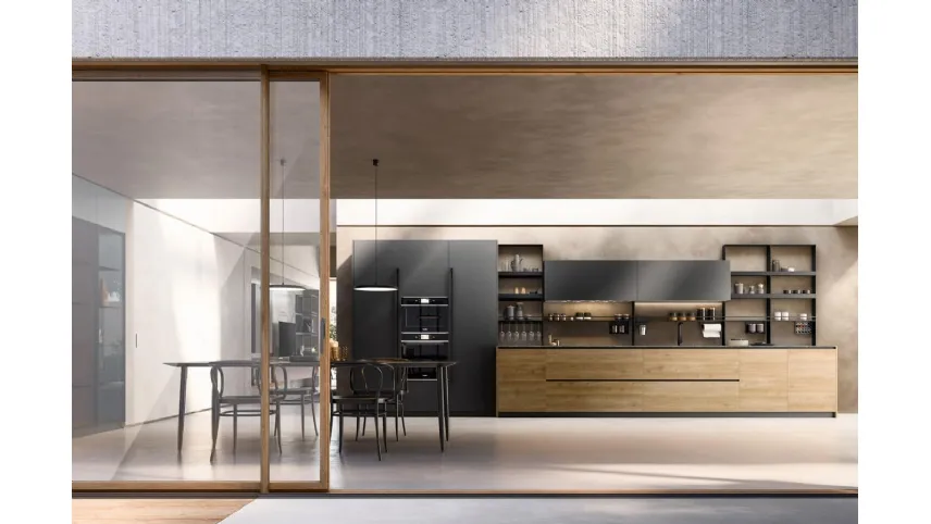 Cucina Design lineare in melaminico Rho composizione 05 di Armony