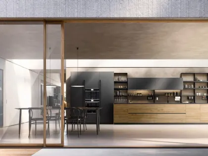 Cucina Design lineare in melaminico Rho composizione 05 di Armony