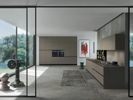 Cucina Design lineare in Fenix NTM grigio Sistemi 3|1|B di Copat Life