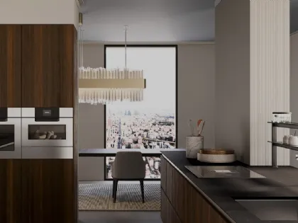 Cucina Design lineare in legno di rovere Sistemi 3|1|C22 di Copat Life