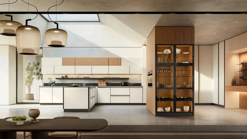 Cucina Design con penisola System Portrait 02 di Armony