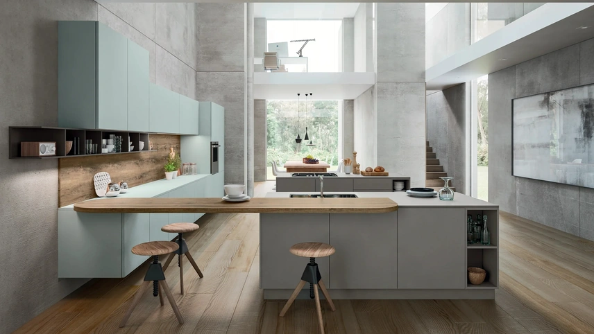 Cucina Moderna con isola e penisola SP-22 Moderno 14 di Astra
