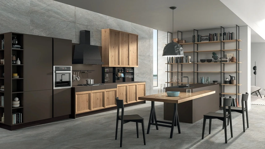 Cucina Moderna con penisola Atelier Contemporaneo 02 di Astra
