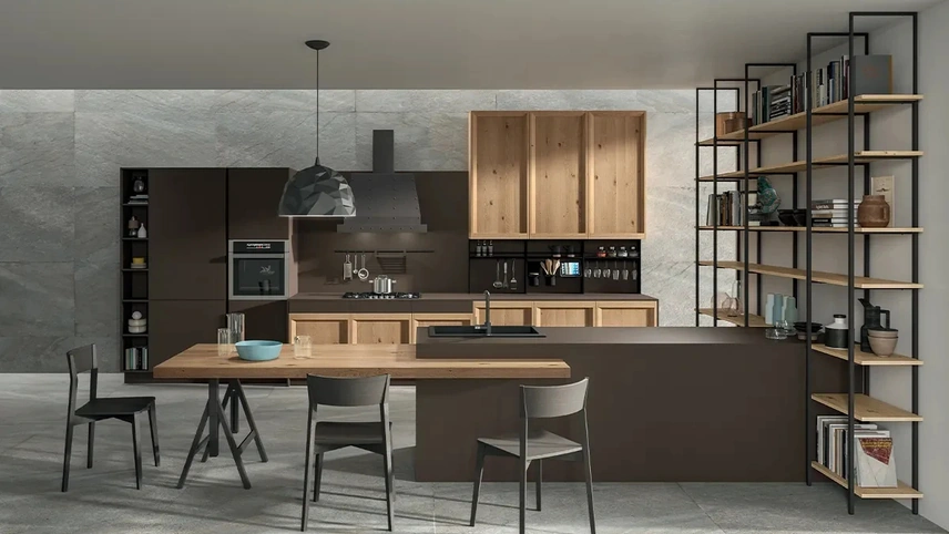 Cucina Moderna con penisola Atelier Contemporaneo 02 di Astra