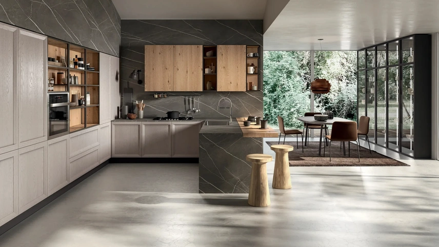 Cucina Moderna con penisola Atelier Contemporaneo 04 di Astra