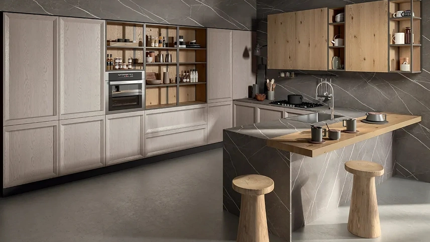 Cucina Moderna con penisola Atelier Contemporaneo 04 di Astra