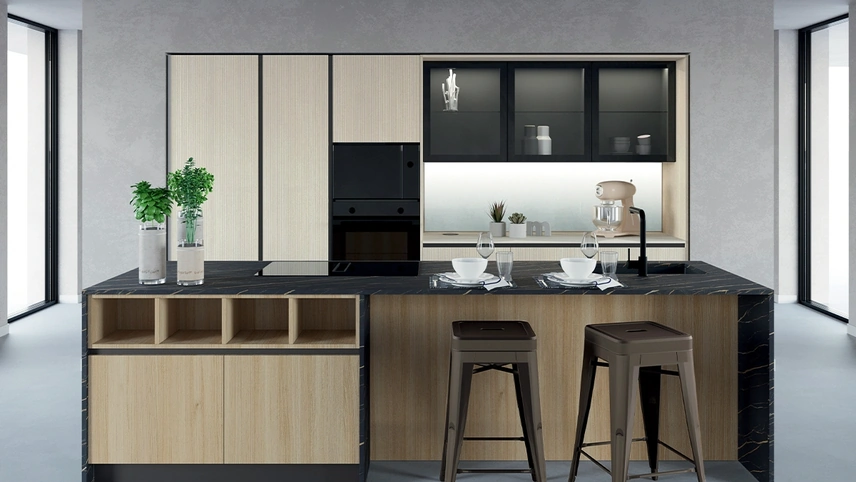 Cucina Moderna con isola Chef 02 di Astra