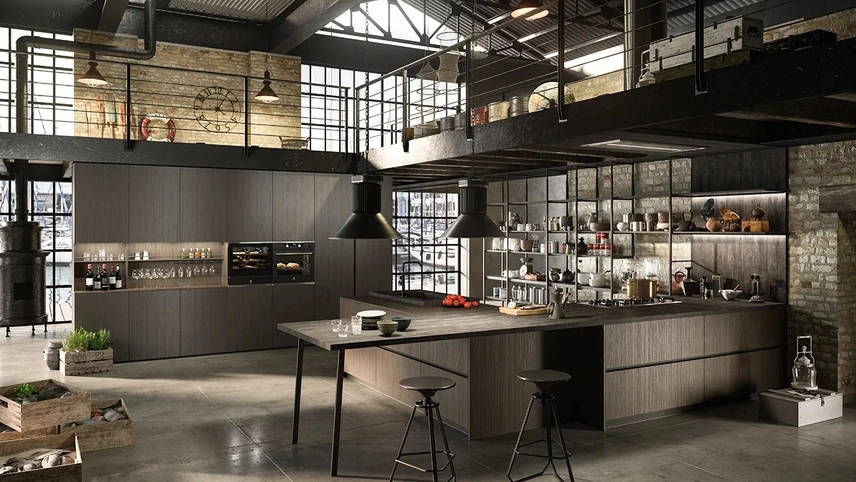 Cucina Moderna HC-8 Industrial 01 di Astra