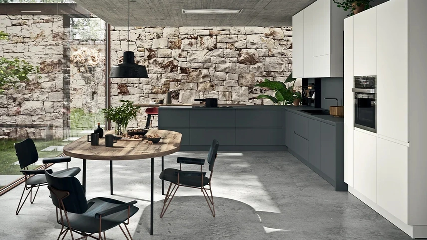 Cucina Moderna con penisola Line Moderno 20 di Astra