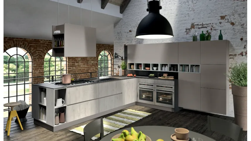 Cucina Moderna con penisola SP-22 Industrial 04 di Astra
