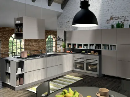 Cucina Moderna con penisola SP-22 Industrial 04 di Astra