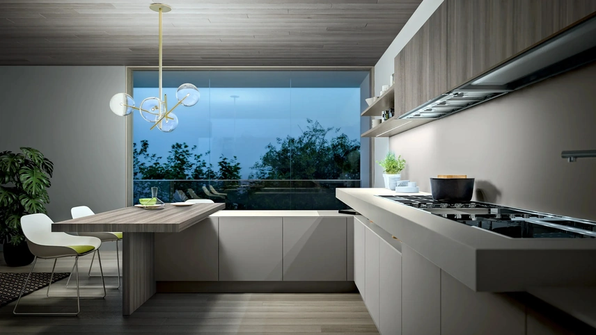 Cucina Moderna angolare con penisola SP-22 Moderno 15 di Astra