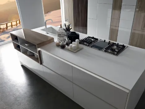 Cucina Moderna lineare SP22 05 in laccato lucido di Astra