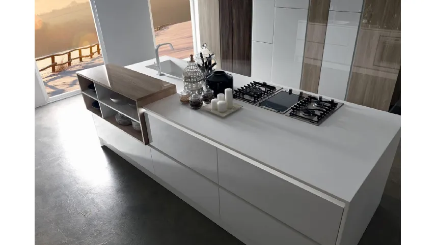 Cucina Moderna lineare SP22 05 in laccato lucido di Astra