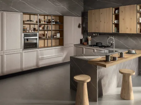 Cucina su misura con penisola Atelier Contemporaneo 03 di Astra