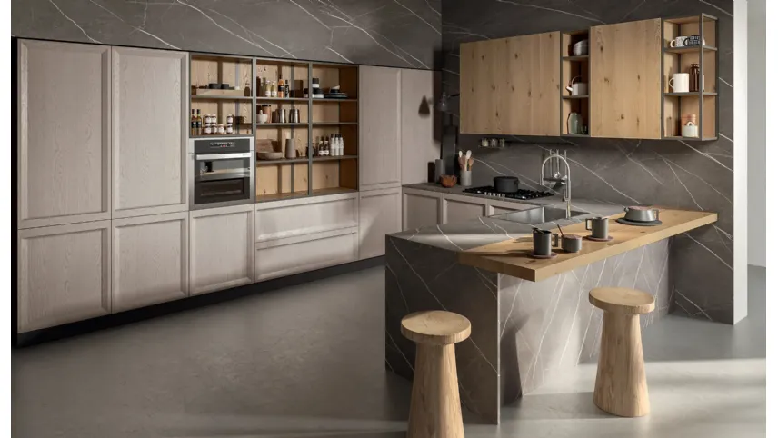 Cucina su misura con penisola Atelier Contemporaneo 03 di Astra