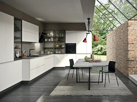 Cucina angolare su misura Line Moderno 21 di Astra