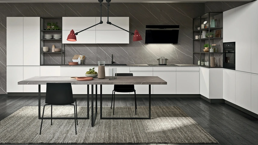 Cucina angolare su misura Line Moderno 21 di Astra