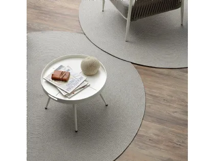 Tavolino in metallo di colore bianco Eva Coffee Table di Leolori
