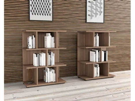 Mobile Ufficio Libreria bassa Forma in melaminico finitura Noce di Compir